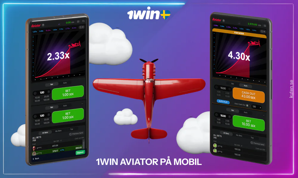 1win-mobilappen ger snabb och enkel tillgång till Aviator-spelet på Android- och iOS-enheter