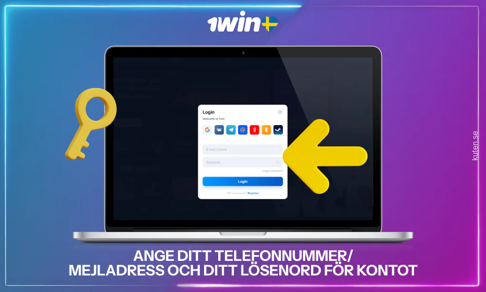 För att logga in på din 1win-profil, ange ditt telefonnummer eller din e-postadress och ditt lösenord