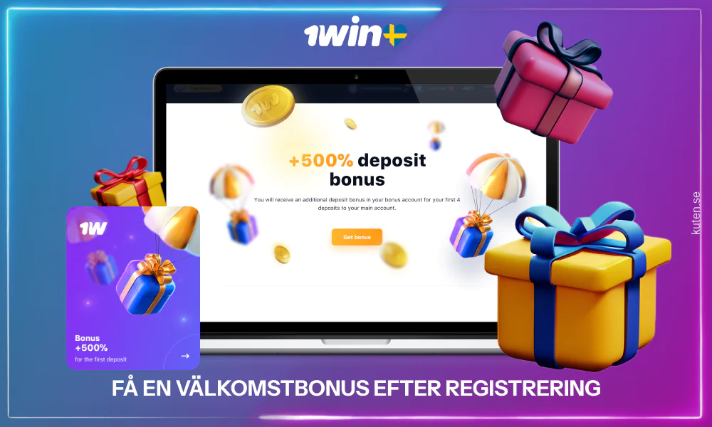 Nya 1win-användare från Sverige kan få en välkomstbonus på 500% upp till 5 370 SEK