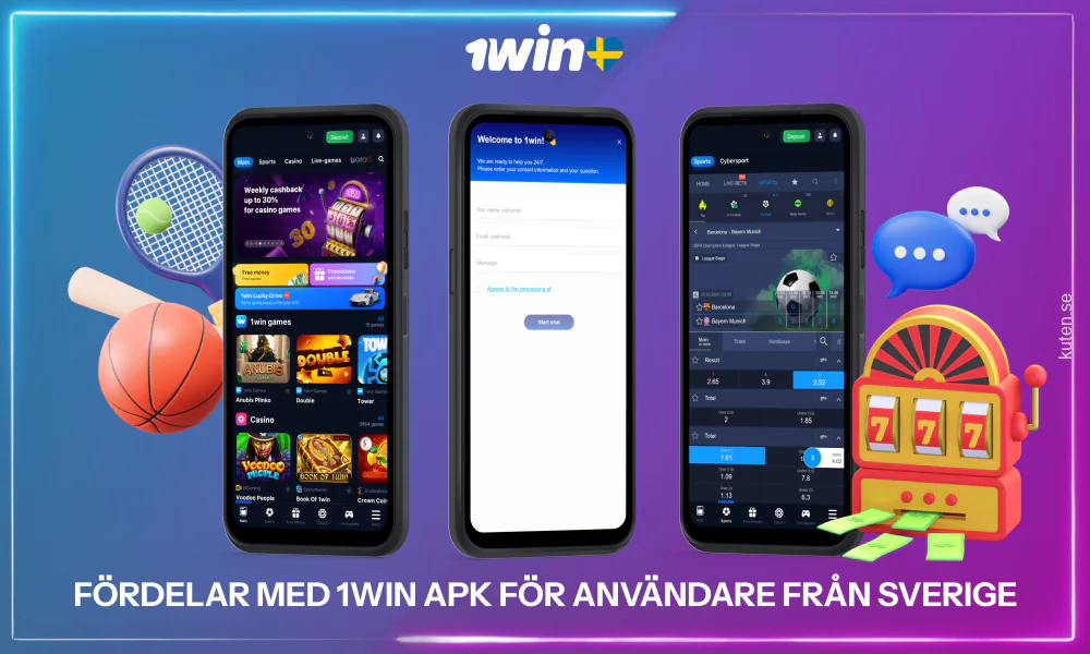 1wins mobilapp erbjuder användare från Sverige ett bekvämt gränssnitt, full tillgång till alla casinofunktioner och spel, automatiska uppdateringar, meddelanden om viktiga händelser och snabb registrering och inloggning