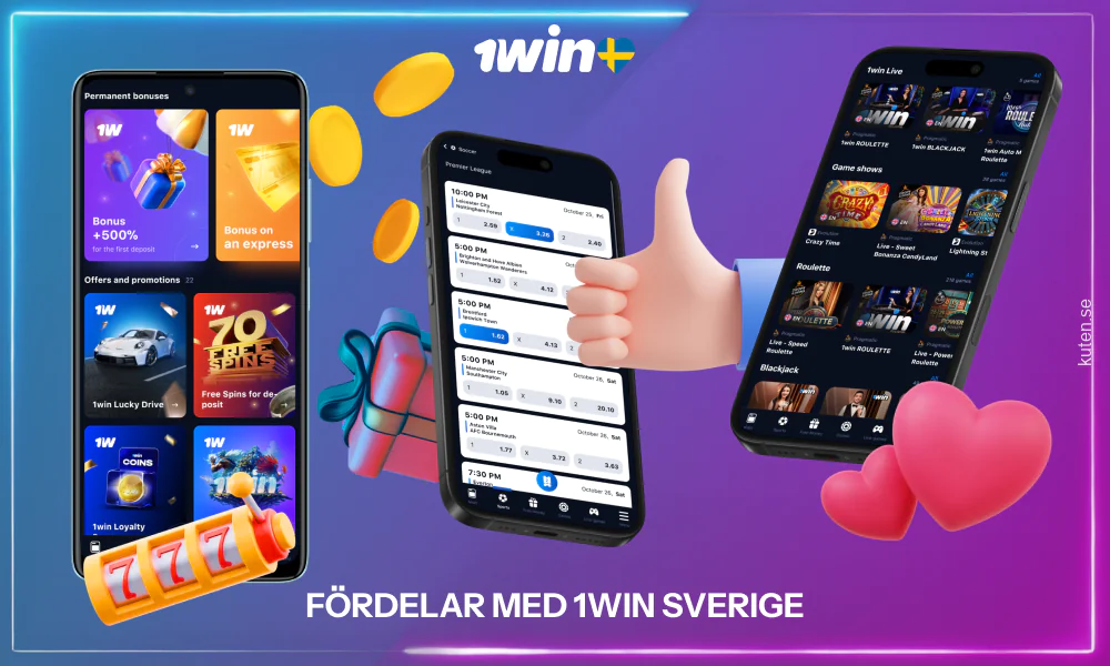 Fördelarna med 1wins lagliga casino i Sverige inkluderar olika betalningsalternativ, över 40 sportsbettingdiscipliner, gratis streaming, över 12 000 spel och en trevlig välkomstbonus