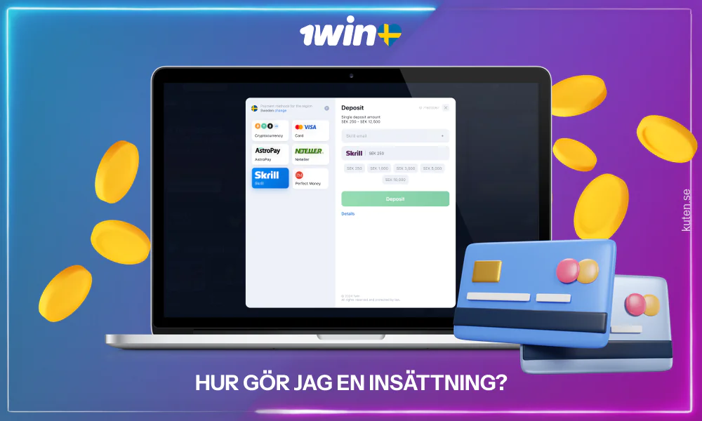 För att sätta in pengar på ditt 1win-konto, öppna avsnittet Insättning, välj insättningsmetod, ange beloppet och följ instruktionerna på skärmen
