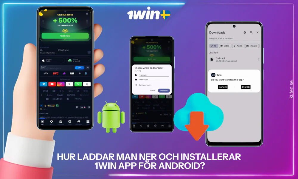 För att ladda ner och installera 1win-appen för Android, gå till den officiella webbplatsen, hitta APK-nedladdningsknappen, öppna den nedladdade filen och slutför installationen