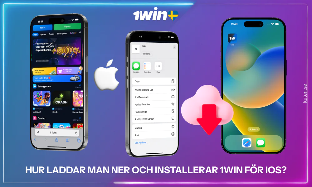 För att ladda ner och installera 1win-appen för iOS behöver spelare från Sverige följa några enkla steg