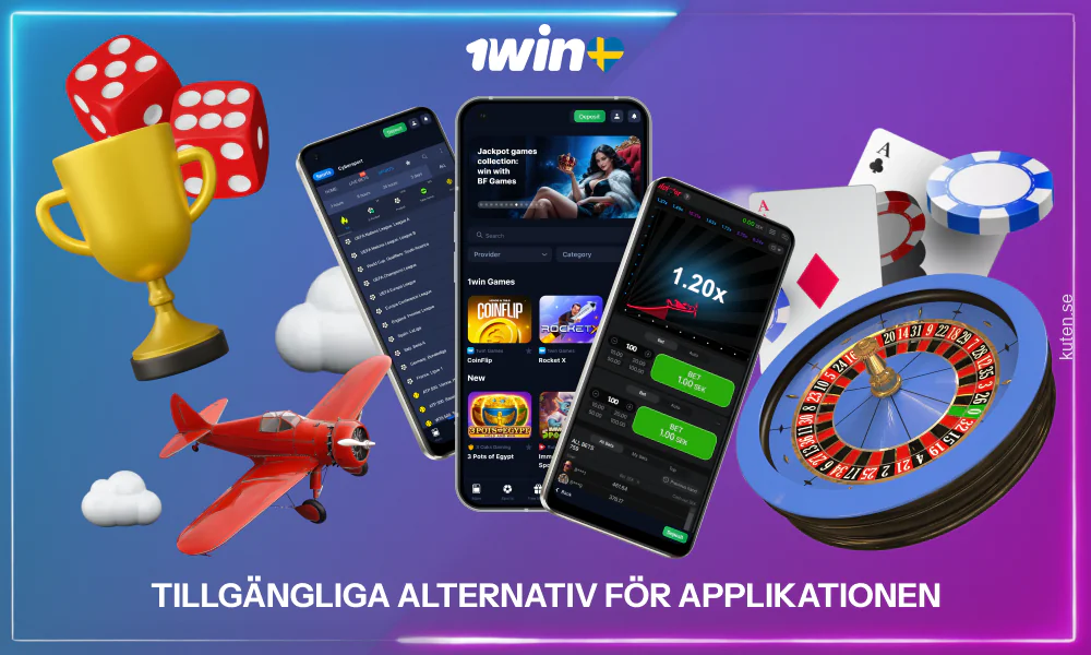 1win-appen erbjuder alla grundläggande funktioner för casino och betting, inklusive kontohantering, sportsbetting, live casino med riktiga dealers, över 12 000 spelautomater